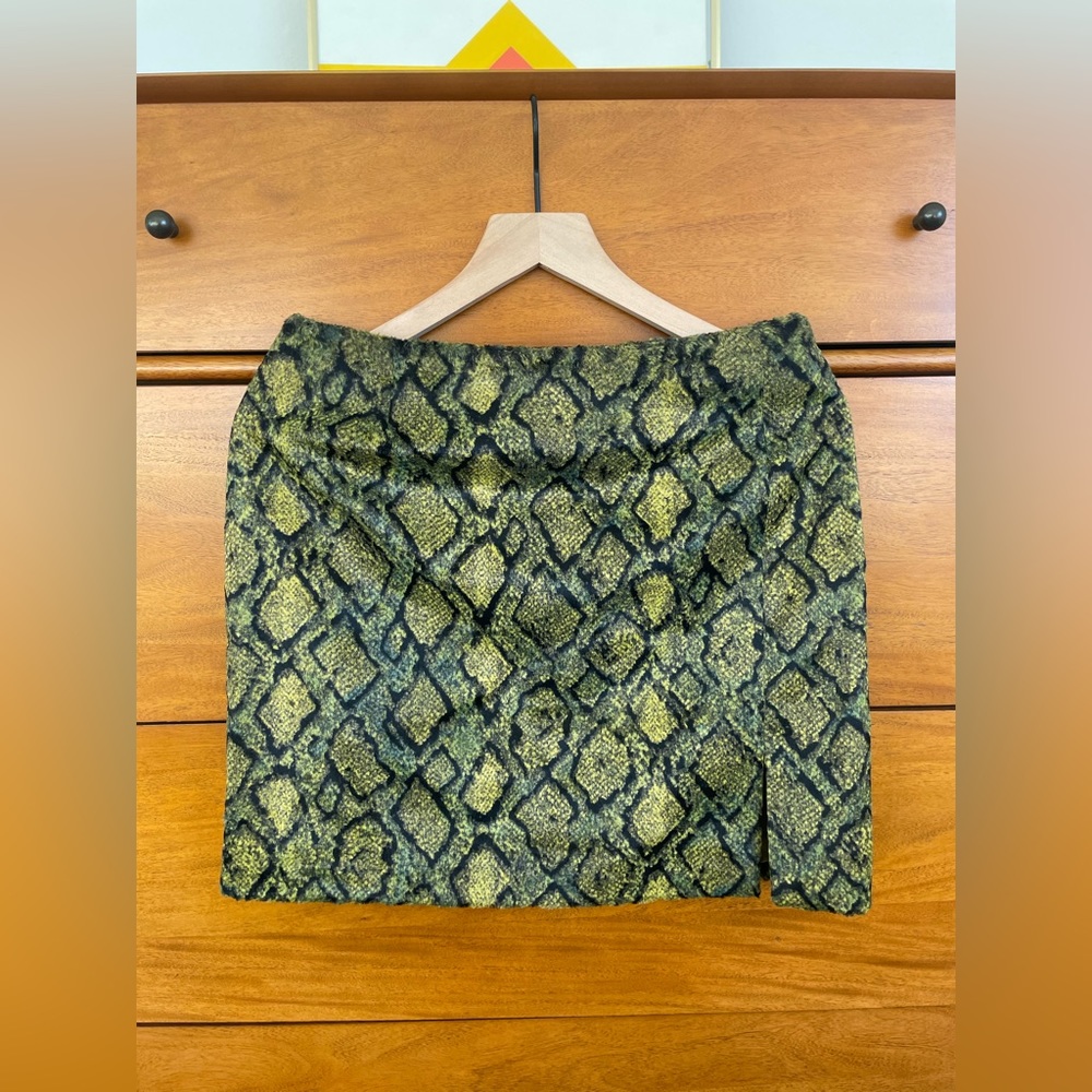 Vintage Y2K Versace green snake print skirt